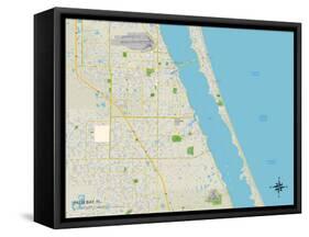 Political Map of Palm Bay, FL-null-Framed Stretched Canvas