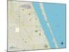 Political Map of Palm Bay, FL-null-Mounted Art Print