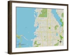 Political Map of Palm Harbor, FL-null-Framed Art Print