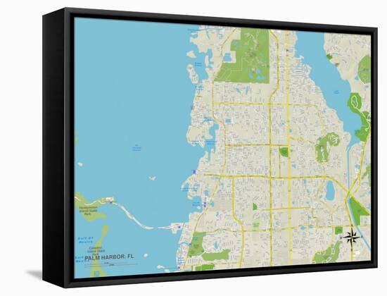 Political Map of Palm Harbor, FL-null-Framed Stretched Canvas