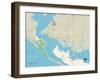 Political Map of Panama City, FL-null-Framed Art Print