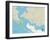 Political Map of Panama City, FL-null-Framed Art Print