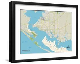 Political Map of Panama City, FL-null-Framed Art Print