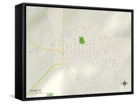 Political Map of Paonia, CO-null-Framed Stretched Canvas