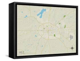Political Map of Paris, TX-null-Framed Stretched Canvas