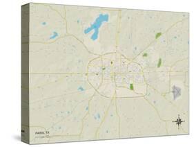 Political Map of Paris, TX-null-Stretched Canvas