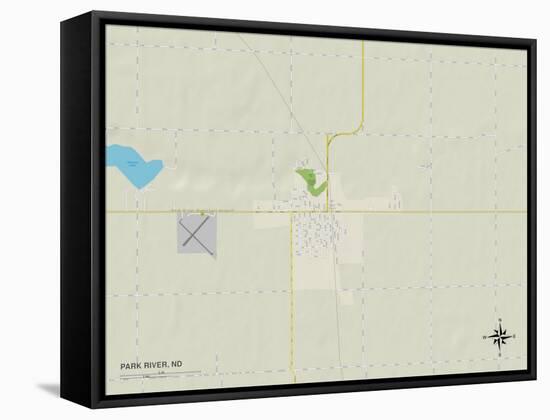 Political Map of Park River, ND-null-Framed Stretched Canvas