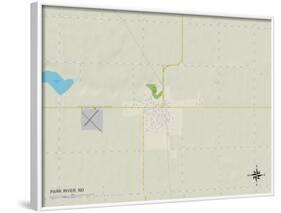 Political Map of Park River, ND-null-Framed Art Print