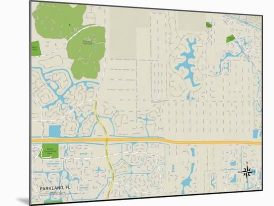 Political Map of Parkland, FL-null-Mounted Art Print