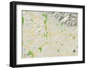 Political Map of Pasadena, CA-null-Framed Art Print