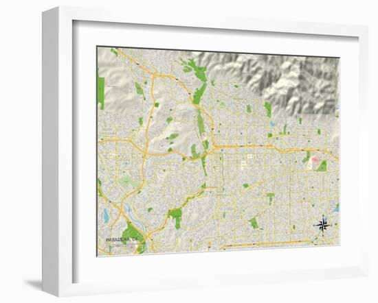 Political Map of Pasadena, CA-null-Framed Art Print