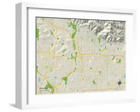 Political Map of Pasadena, CA-null-Framed Art Print