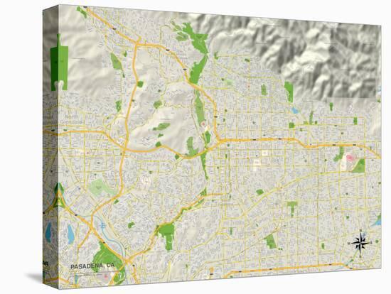 Political Map of Pasadena, CA-null-Stretched Canvas