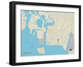 Political Map of Pascagoula, MS-null-Framed Art Print