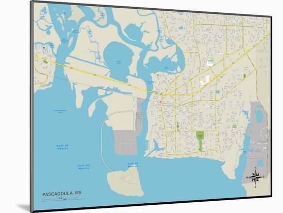 Political Map of Pascagoula, MS-null-Mounted Art Print