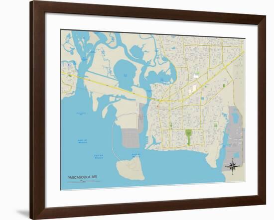 Political Map of Pascagoula, MS-null-Framed Art Print