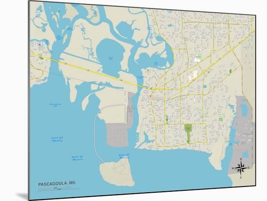 Political Map of Pascagoula, MS-null-Mounted Art Print