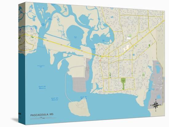 Political Map of Pascagoula, MS-null-Stretched Canvas