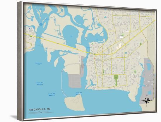 Political Map of Pascagoula, MS-null-Framed Art Print