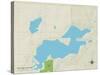 Political Map of Paw Paw Lake, MI-null-Stretched Canvas