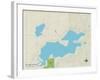 Political Map of Paw Paw Lake, MI-null-Framed Art Print