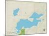 Political Map of Paw Paw Lake, MI-null-Mounted Art Print