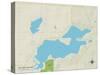 Political Map of Paw Paw Lake, MI-null-Stretched Canvas