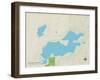 Political Map of Paw Paw Lake, MI-null-Framed Art Print