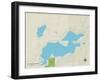 Political Map of Paw Paw Lake, MI-null-Framed Art Print