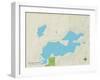 Political Map of Paw Paw Lake, MI-null-Framed Art Print