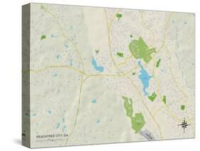 Political Map of Peachtree City, GA-null-Stretched Canvas