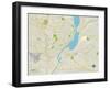 Political Map of Peoria, IL-null-Framed Art Print