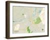 Political Map of Petersburg, VA-null-Framed Art Print