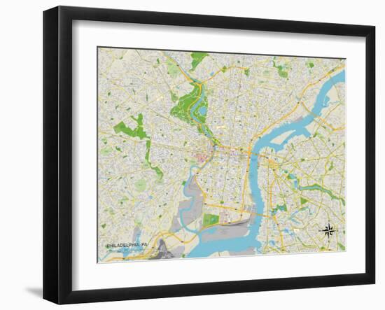 Political Map of Philadelphia, PA-null-Framed Art Print