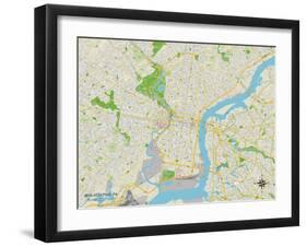 Political Map of Philadelphia, PA-null-Framed Art Print