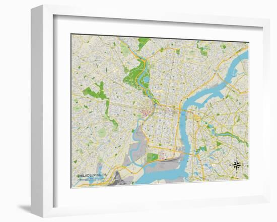 Political Map of Philadelphia, PA-null-Framed Art Print