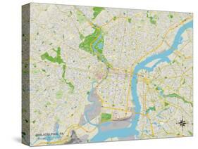 Political Map of Philadelphia, PA-null-Stretched Canvas