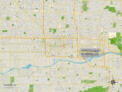 Political Map of Phoenix, AZ' Posters | AllPosters.com