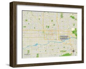 Political Map of Phoenix, AZ-null-Framed Art Print