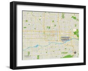 Political Map of Phoenix, AZ-null-Framed Art Print