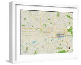 Political Map of Phoenix, AZ-null-Framed Art Print
