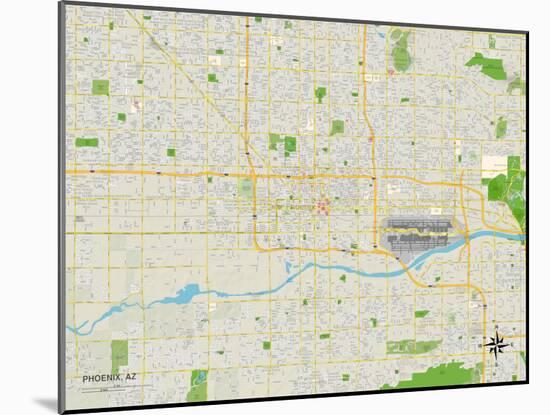 Political Map of Phoenix, AZ-null-Mounted Art Print