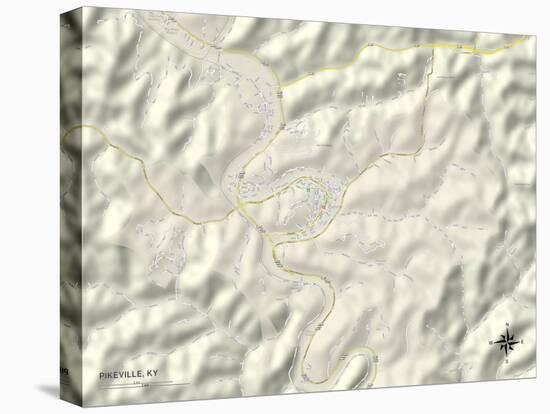 Political Map of Pikeville, KY-null-Stretched Canvas