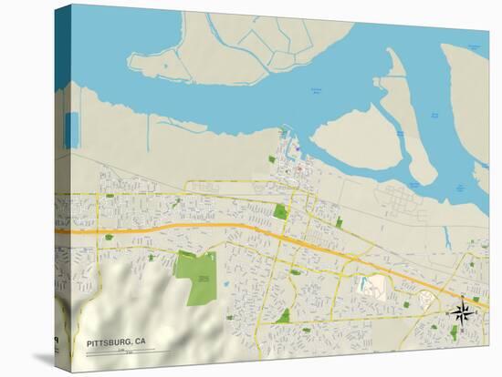 Political Map of Pittsburg, CA-null-Stretched Canvas