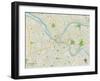 Political Map of Pittsburgh, PA-null-Framed Art Print