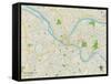 Political Map of Pittsburgh, PA-null-Framed Stretched Canvas
