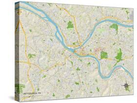 Political Map of Pittsburgh, PA-null-Stretched Canvas