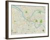 Political Map of Pittsburgh, PA-null-Framed Art Print