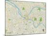 Political Map of Pittsburgh, PA-null-Mounted Art Print