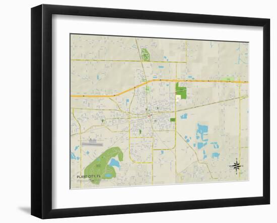 Political Map of Plant City, FL-null-Framed Art Print